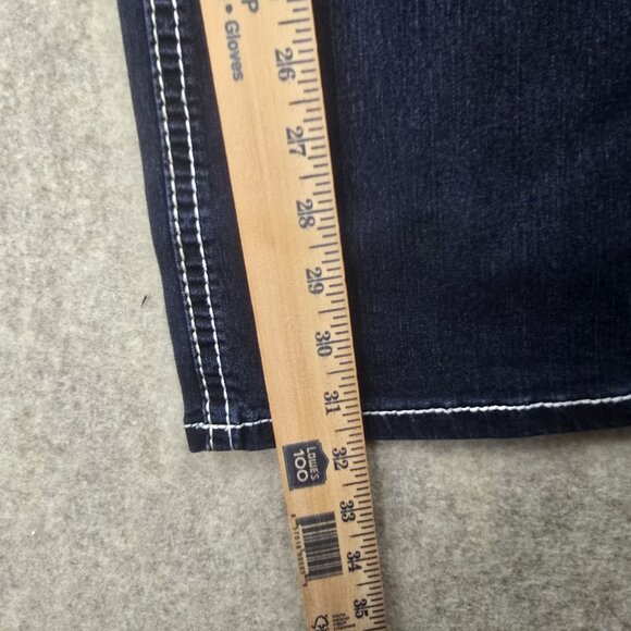 A.N.A Womens Mid-Rise Bootcut Jeans Size 6 Dark Wash Embroidered Sequin Pocket - Picture 5 of 6